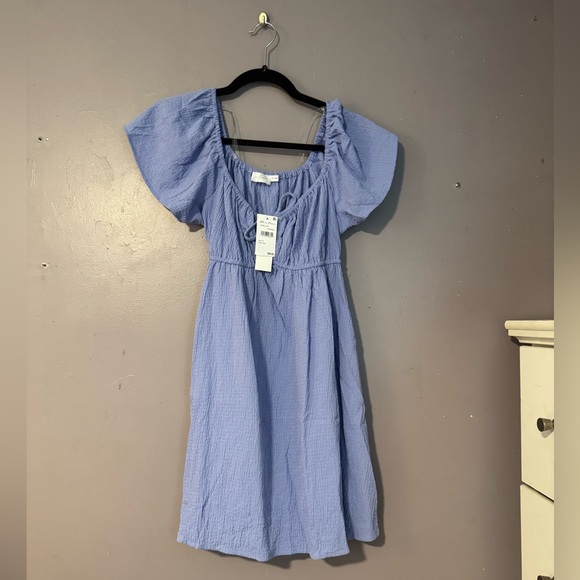 All in Favor | Blue | Textured | Tie Front Dress | Size M | New with tags - Picture 5 of 6